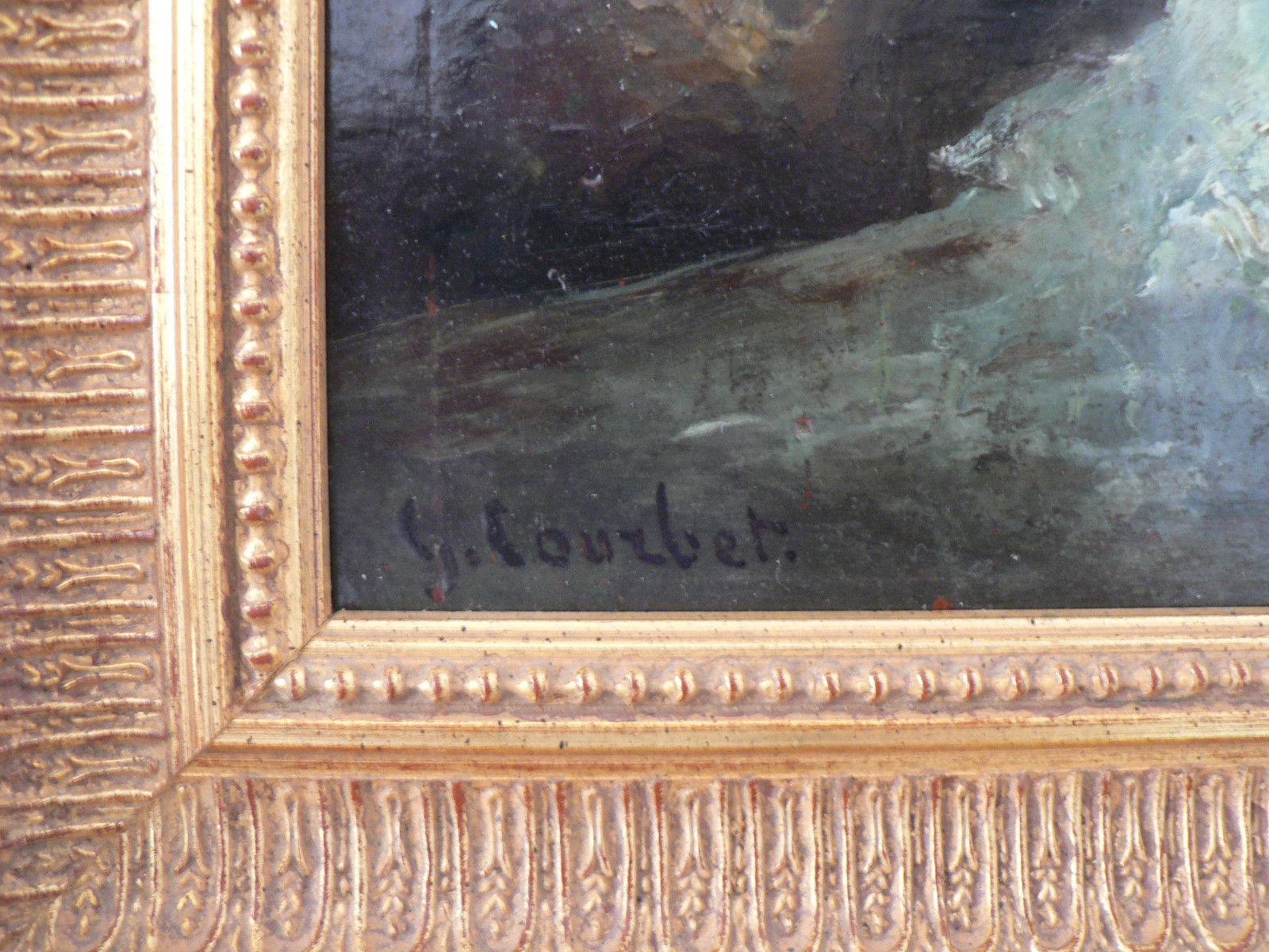 Antique Gustave Courbet original oil painting on wood Origin France ...