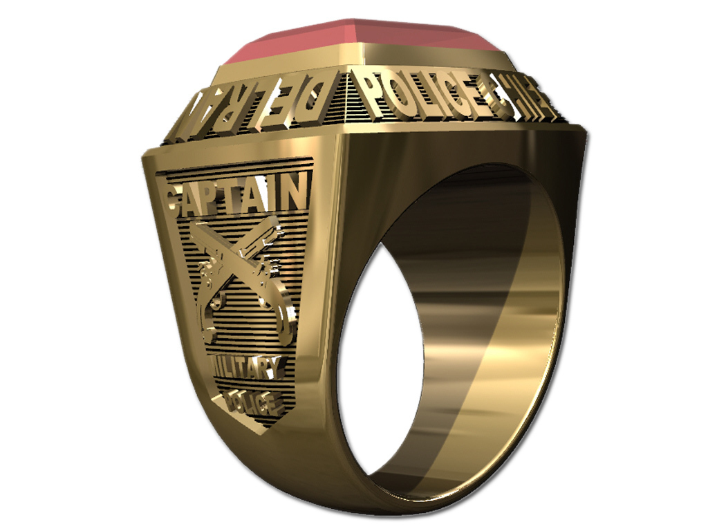 POLICE RING MENS CHAMPIONSHIP STYLE14KT GOLD Fine Rings