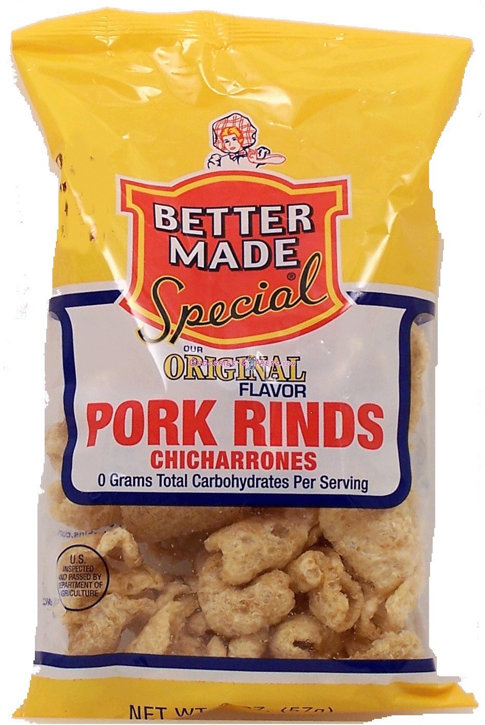 Better Made original pork rinds, chicharrones, 1.5oz. bag Snack Foods