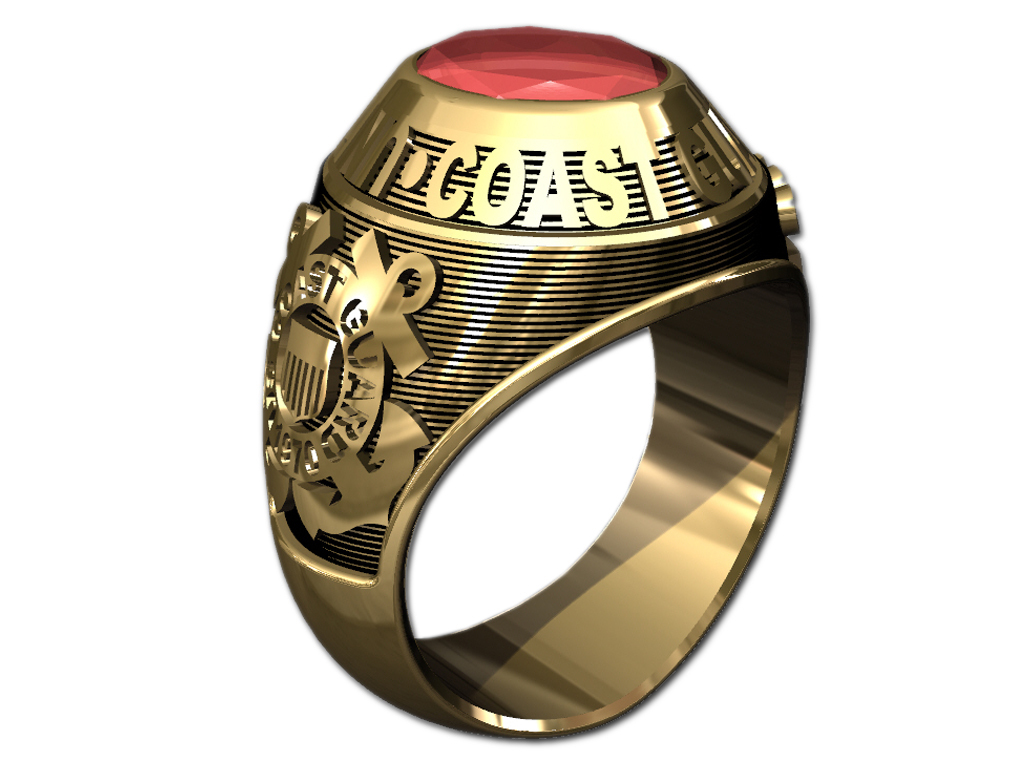US COAST GUARD RING MENS TRADITIONAL10KT GOLD Fine Rings