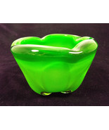 Unbranded Vintage Mid Century Modern Green Clear Cased Art Glass Bowl As... - $109.99
