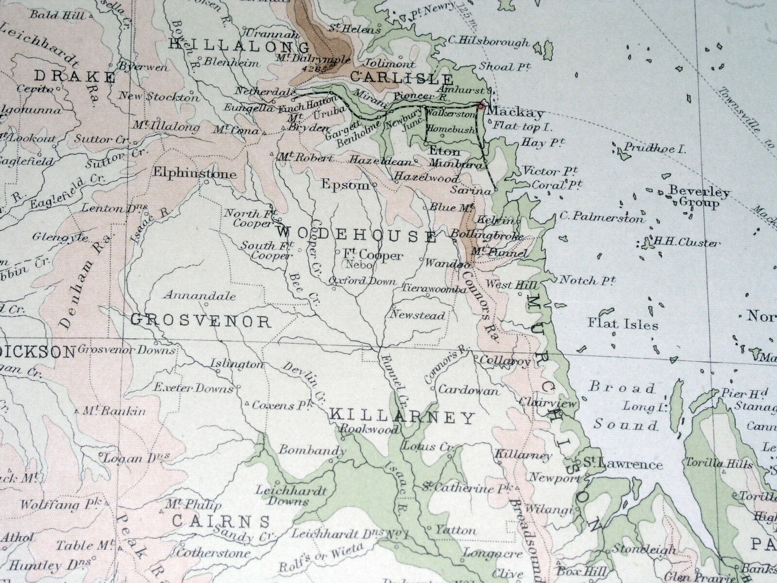 1922 Original Map Of Eastern Queensland / and similar items