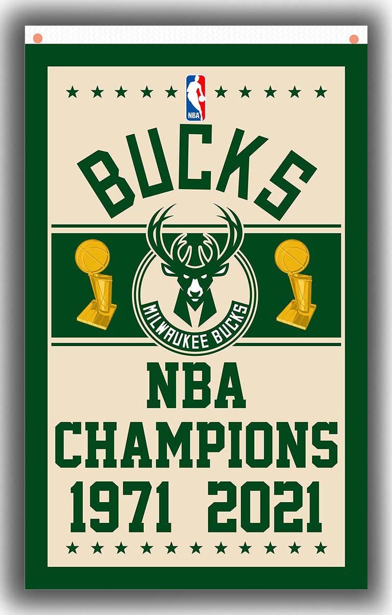 Milwaukee Bucks Basketball team Champions Flag 90x150cm 3x5ft Best