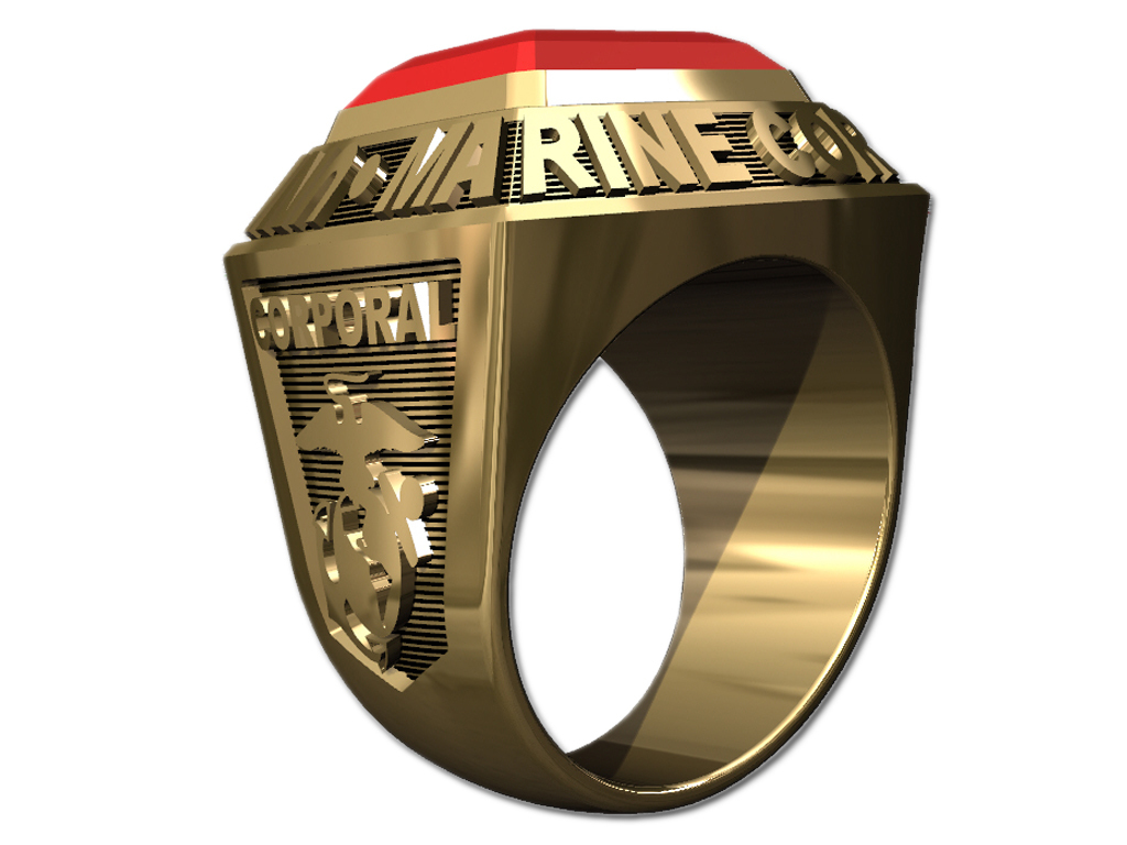 US MARINE CORPS RING MENS CHAMPIONSHIP STYLE-10KT GOLD - Fine Rings