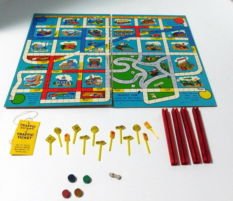 Vintage 1954 TRAFFIC JAM Board Game HG Engineered ToysGames Vintage