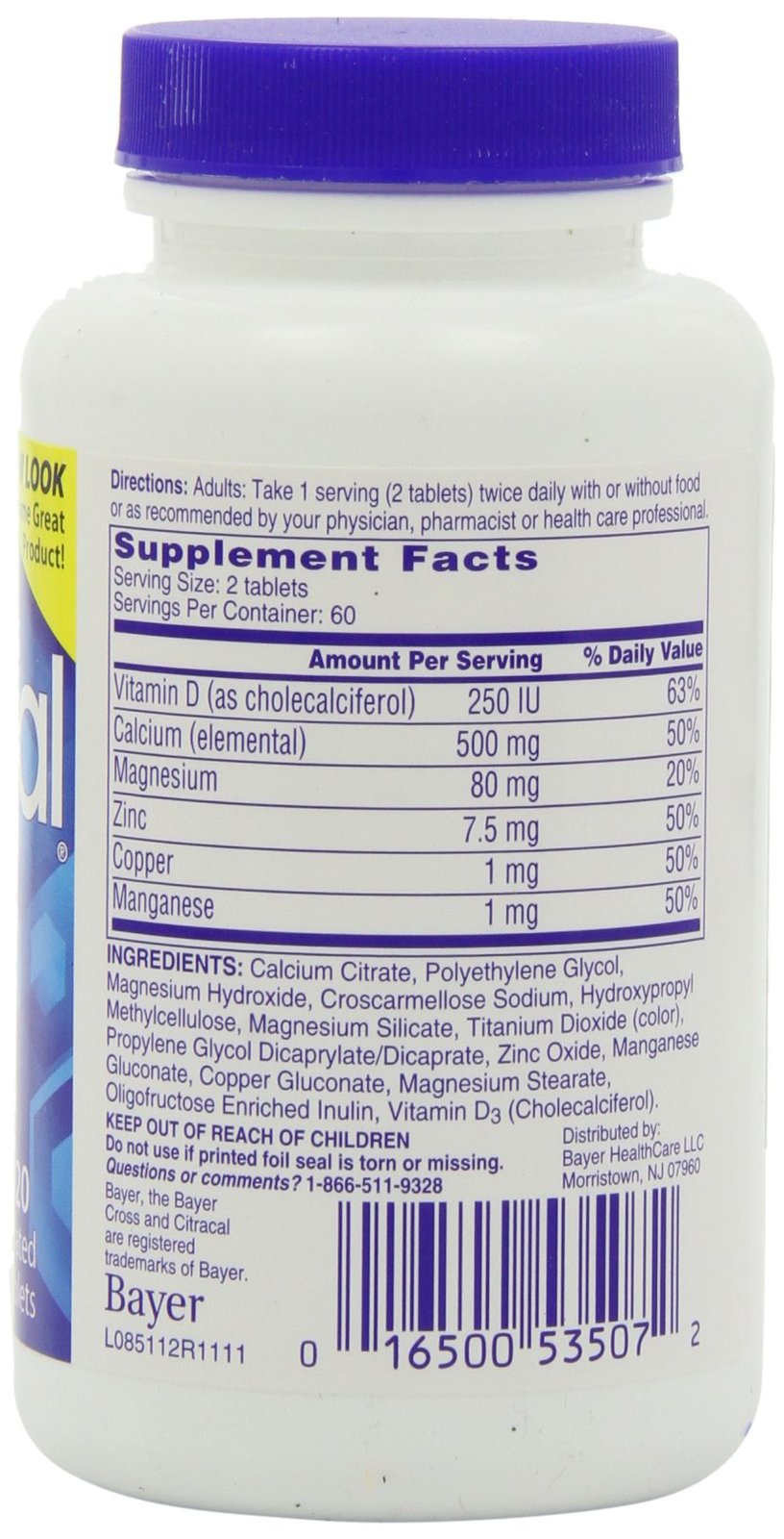 Citracal Plus Magnesium with Vitamin D3, 120 Coated Tablets Vitamins