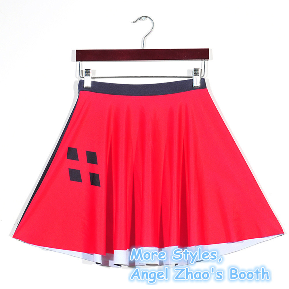 Womans Harley Quinn Superhot Sexy Short Pleated Skirt Clothes Bow Galaxy Skirts