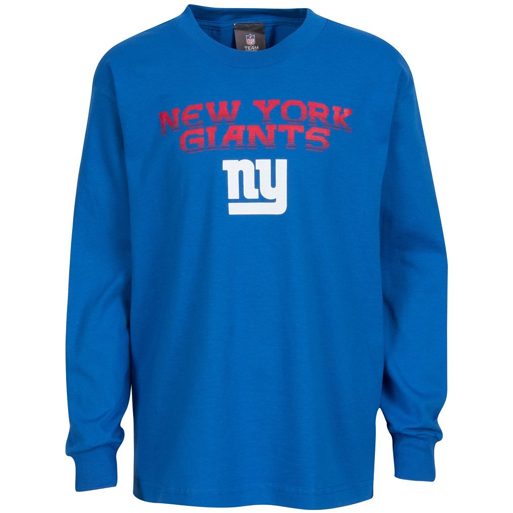 NFL Team Apparel New York Giants Blue Long Sleeved Youth T-shirt Size ...