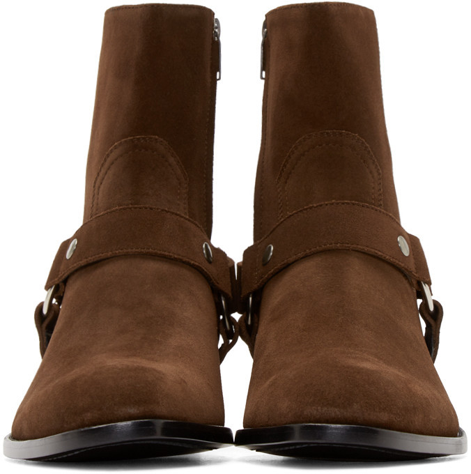 mens leather boots with straps
