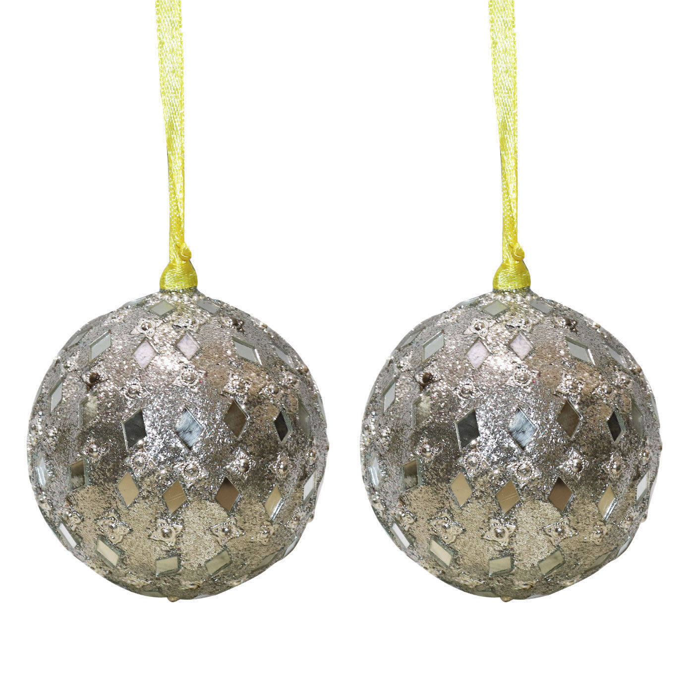 set of 2 christmas tree hanging ornaments silver set of 2 christmas tree hanging ornaments silver