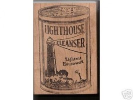 Lighthouse Cleanser rubber stamp light house advertizing - $24.75