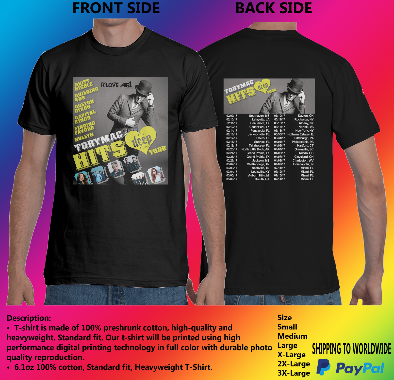 TOBYMAC HITS HEEP TOUR DATES 2017 TSHIRT MEN & WOMAN /BLACK & WHITE S ...