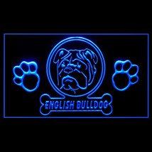 210267B horrible vicious Vigilant Careful English Bulldog Dog Pet LED Light Sign - $21.99