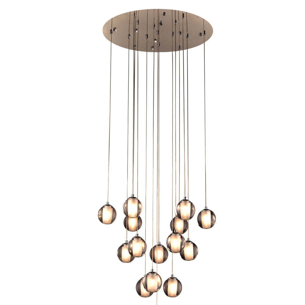 Pendants 15 Light Bulb Fixture With Polished Chrome Finish Halogen 24 ...