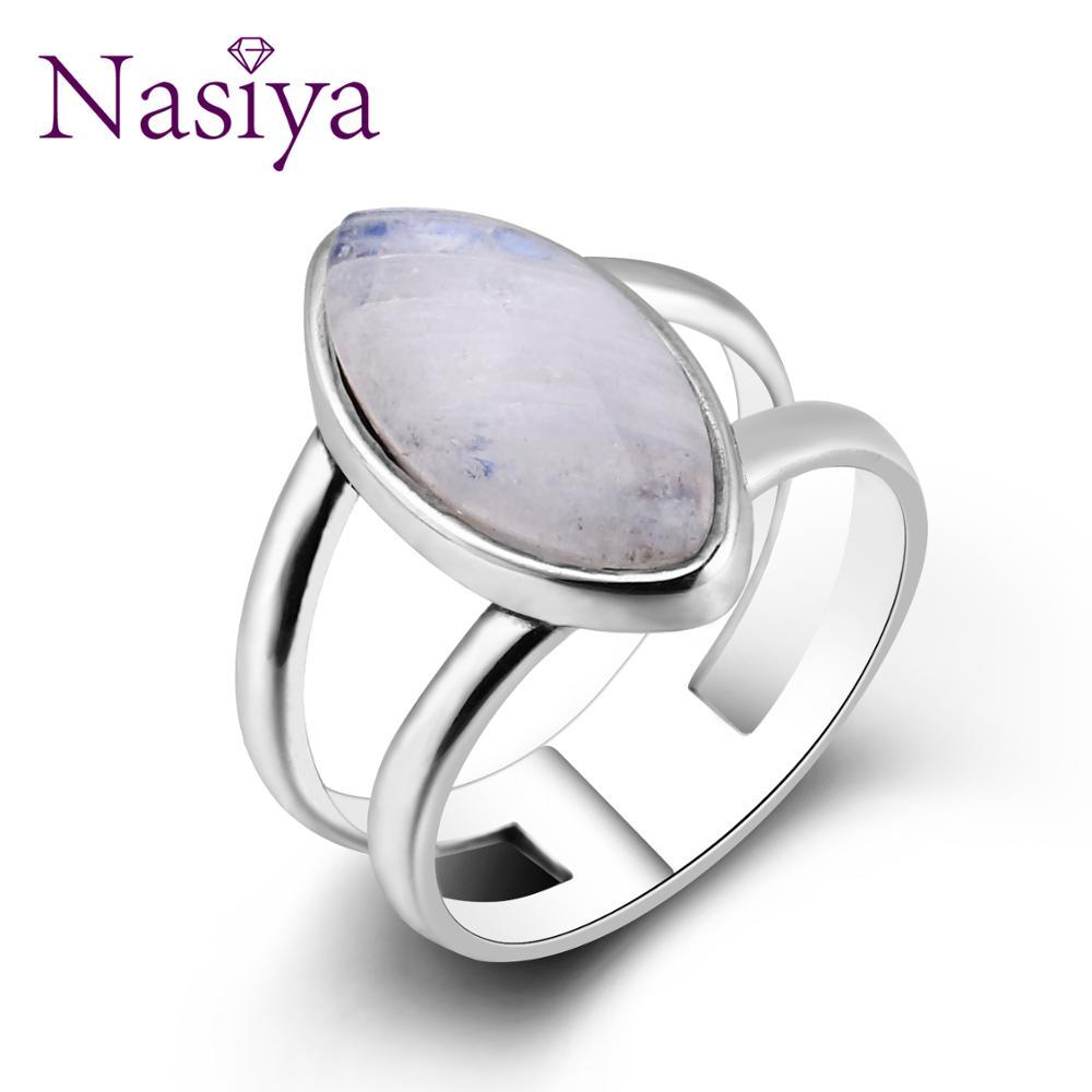 Nasiya Vintage Style Ring With Horse Eye Shape Moonstone For Men Women 925 Silve