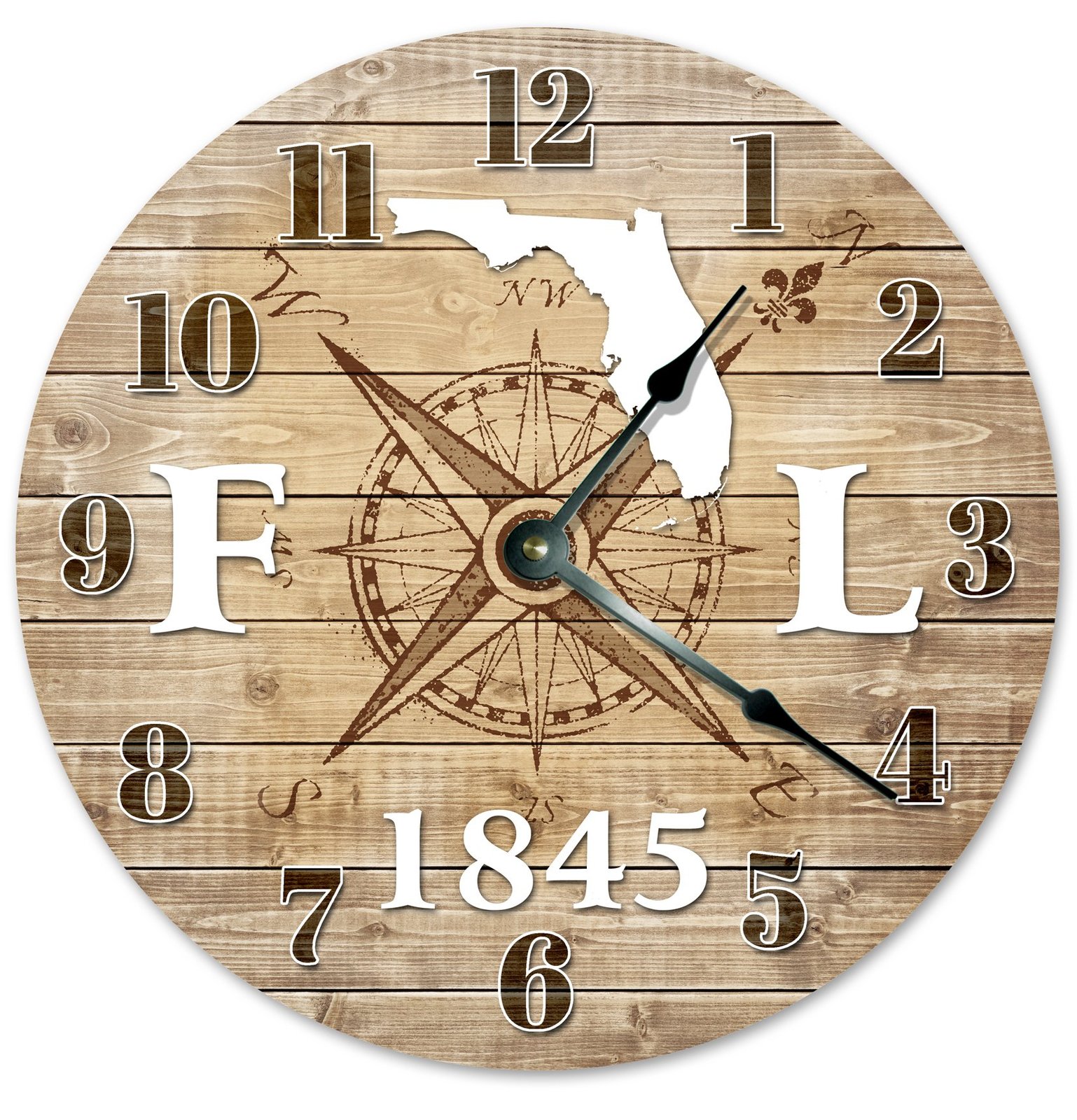 FLORIDA CLOCK Established in 1845 Decorative Round Wall Clock Home