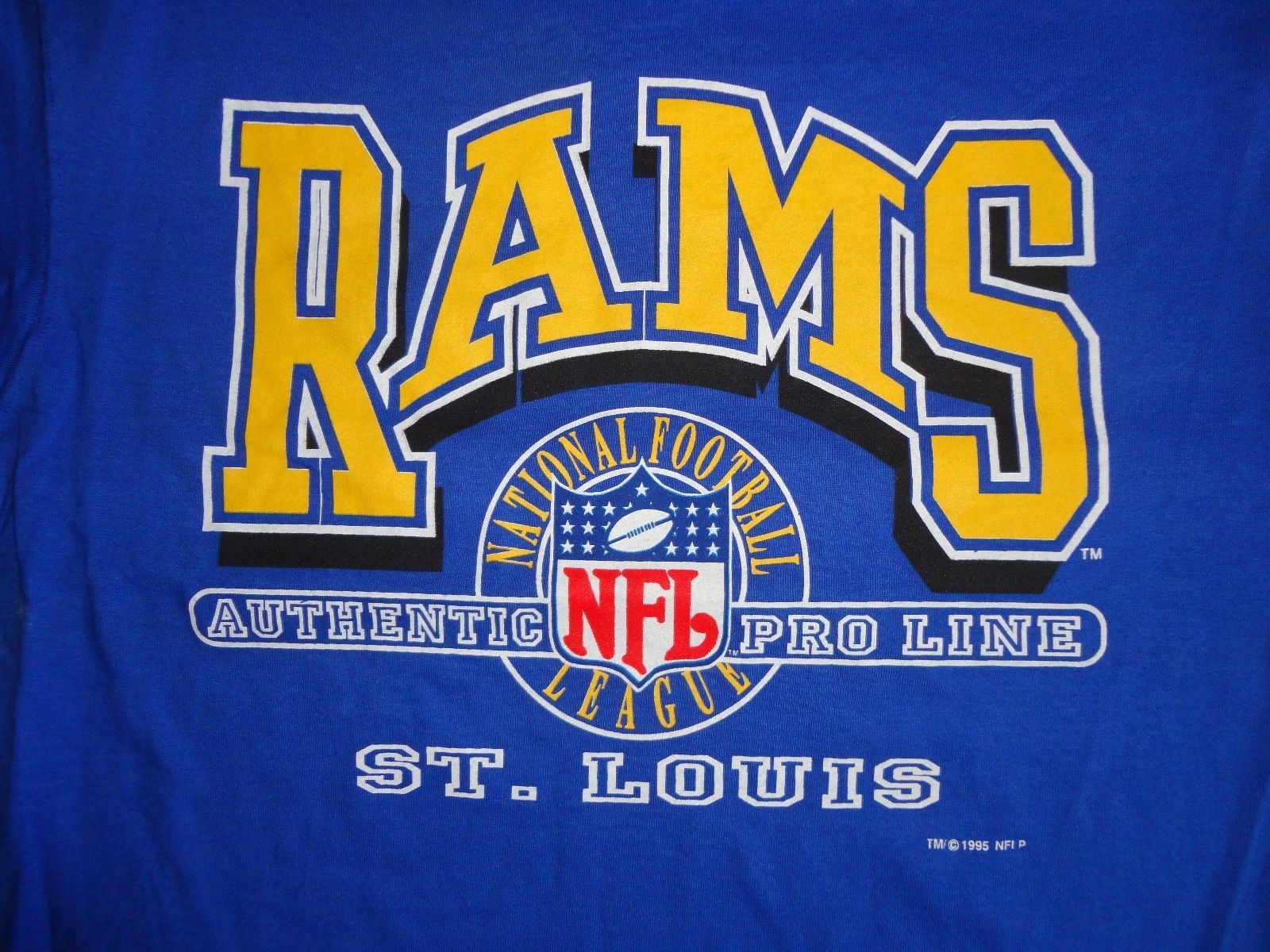 NFL St. Louis Rams Sweatshirt Men's Size XL Blue Embroidered