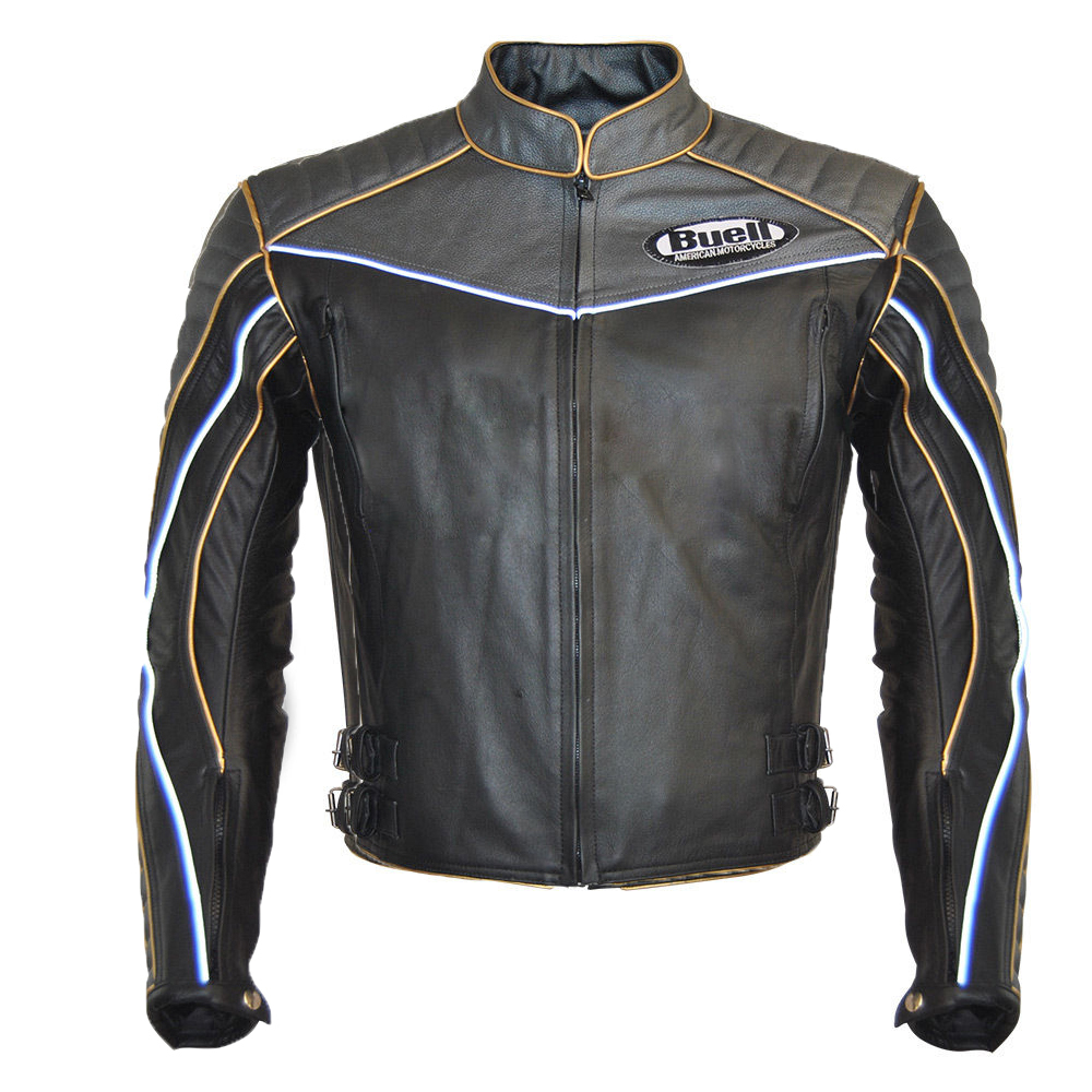 Men Buell Black Motorcycle Racing Leather jacket Blazers & Sport Coats