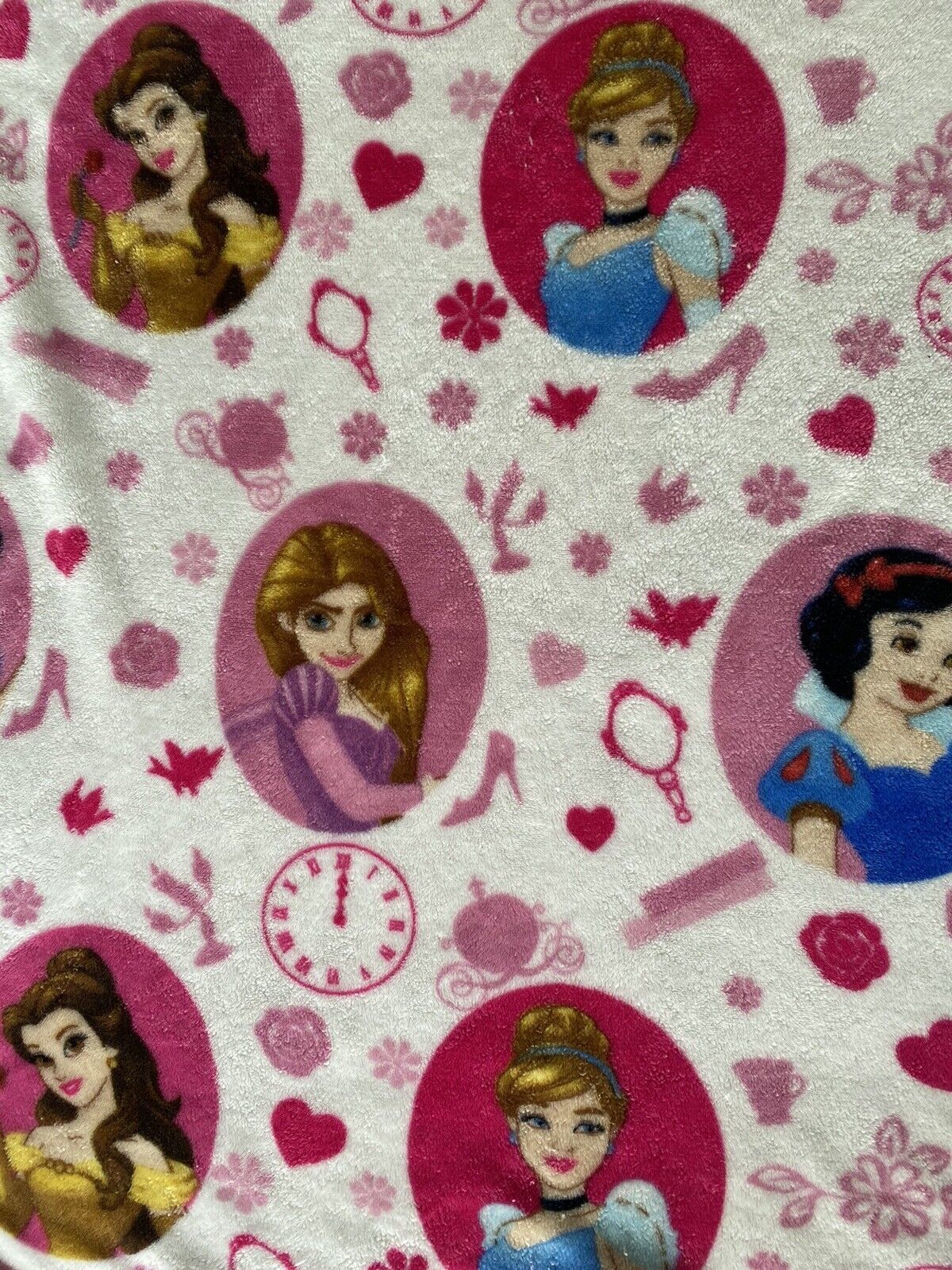 DISNEY PRINCESS plush throw BLANKET belle cinderella snow white