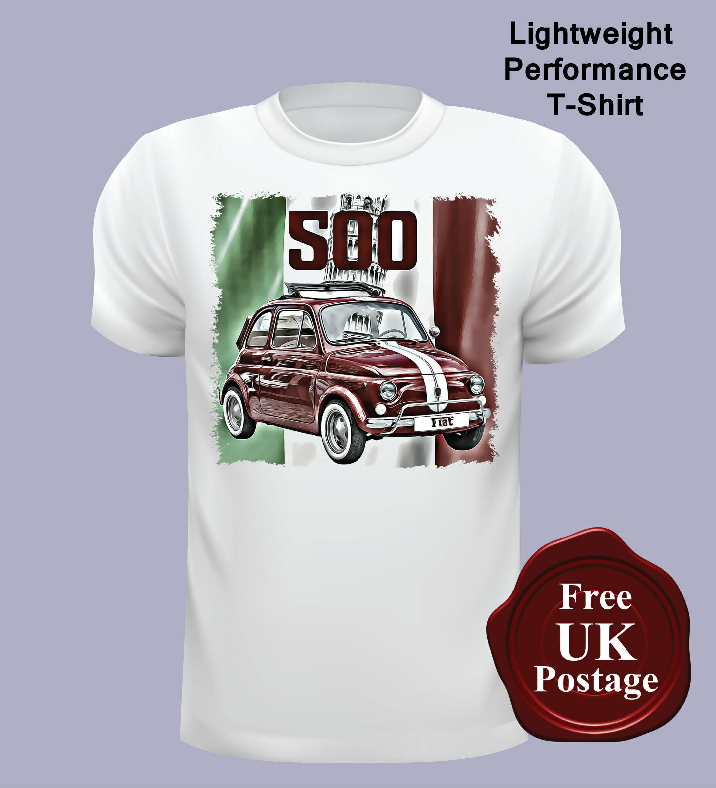 Classic Fiat 500 Men's T Shirt, Fiat 500, Italian Flag, White T Shirt ...