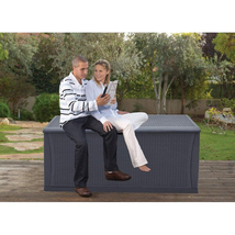 Large Outdoor Storage Box Heavy Duty Swimming Pool Deck Bench Chest Lock... - $177.95
