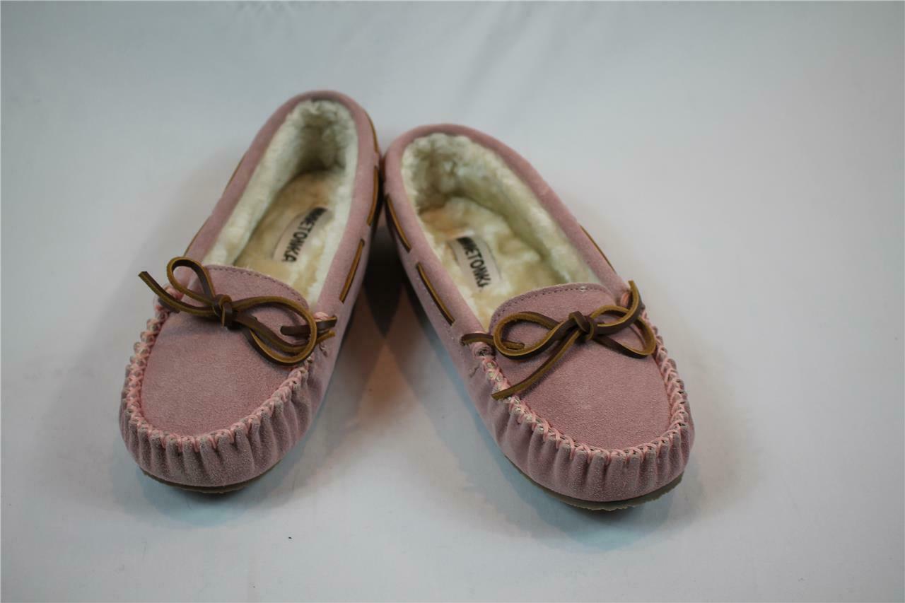 NIB Minnetonka Pink House Shoes Slippers Faux Fur Lined Sz 9 M - Slippers