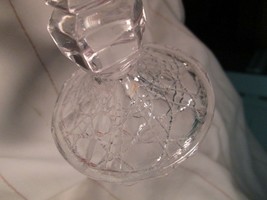 Candlestick Holder Clear Glass Taper 4&quot; tall 3&quot; Crackle Pattern Scallope... - $6.00