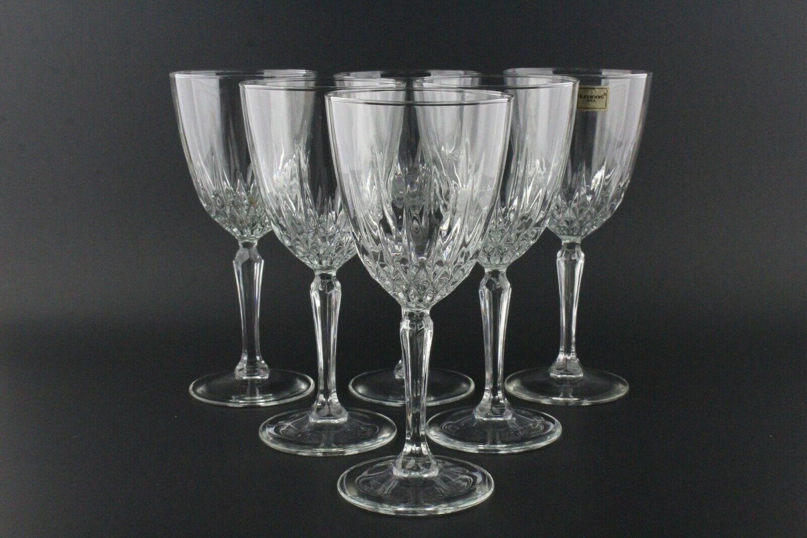 Luminarc USA Diamant Crystal 63/4" Wine Glasses Set of 6 J.G. Durand