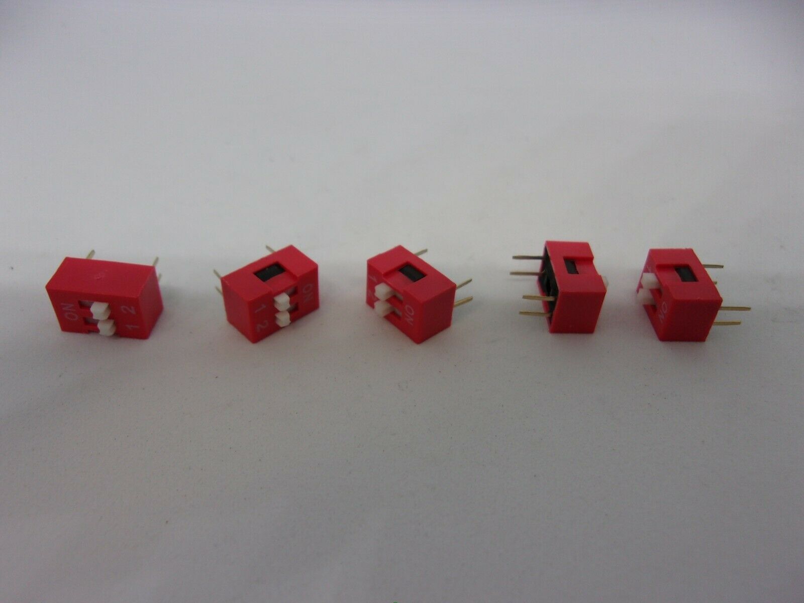 5x Pack Dual 2 Bit 2 Position Way On Off Jumper Slider Selector Switch