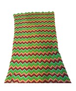 Crochet Blanket Throw Chevron Pattern Granny Afghan Green Brown 49&quot;X76&quot; ... - $35.64