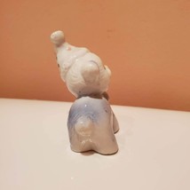 Vintage Animal Figurine, Porcelain Blue Bear or Cat with Clown Hat and Bowtie image 5