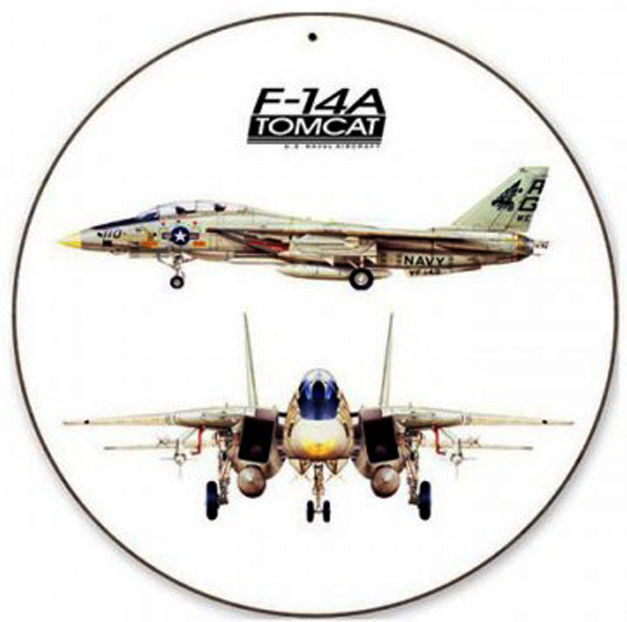 F-14 Tomcat 14" Round Metal Sign - $29.95