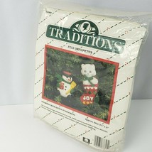 Traditions Snowman Kitten In Stocking Felt Ornaments Kit 1986 Vtg  3.5&quot; ... - $13.86