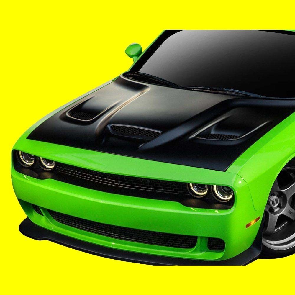 Duraflex - Hellcat Style Fiberglass Hood (Unpainted) Fits Dodge ...