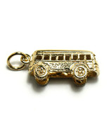 Gold Vermeil over Sterling Silver Bus Keepsake Gift Charm Pendant - $19.50
