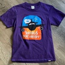 Wings for Autism Las Vegas McCarren T Shirt L Youth Purple Short Sleeves Crew - $7.70