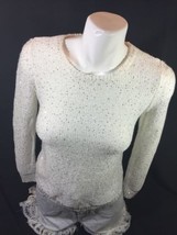 Jordache girls Cream White sequin pullover Long Sleeves Scoop Neck Size ... - $12.47
