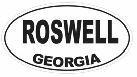 Roswell Georgia Oval Bumper Sticker or Helmet Sticker D2960 Euro Oval - $1.39+