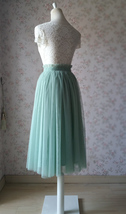 SAGE GREEN Tulle Midi Skirt Sage Bridesmaid Midi Skirt Wedding Outfits Plus Size image 4