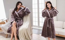 RH Women Fleece Hooded Bathrobe - Plush Long Robe House Gown Bath Coat R... - $39.99