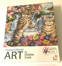 Puzzle Collector Art Series Cats Butterflies 500 Pieces Puzzle Debbie Co... - $19.79