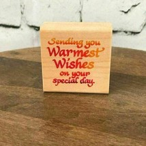 Warmest Wishes On Your Special Day Rubber Stamp Stampendous 1997 #D075 2"X2" New - $5.93