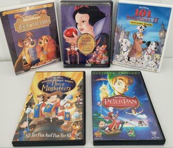 Disney DVD Bundle Lady &/t Tramp 3 Musketeers 101 Damlation Peter Pan Snow White - $24.70