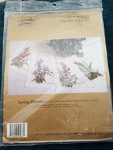 Candamar Cross Stitch Kit - Spring Flowers Set of 4 Placemats #50566 NEW - $21.28