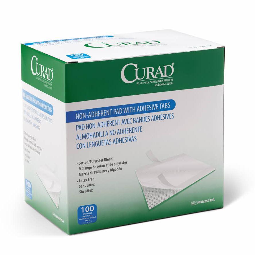 CURAD Sterile Non Adherent Pads Pad, 3" x 4" Box of 100 Bandages