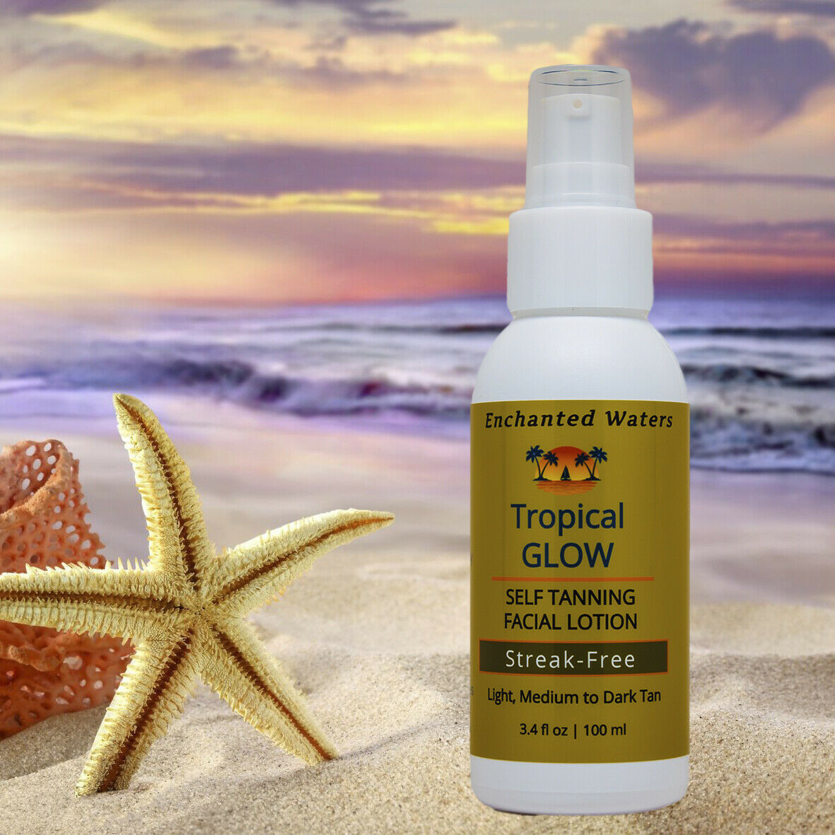 TROPICAL GLOW Sunless SelfTanning Streakless Gel Face Lotion for All