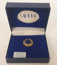 Vintage SWANK Tie Tack Genuine Sodalite Blue Stone On Octagon Mount Orig... - $18.04