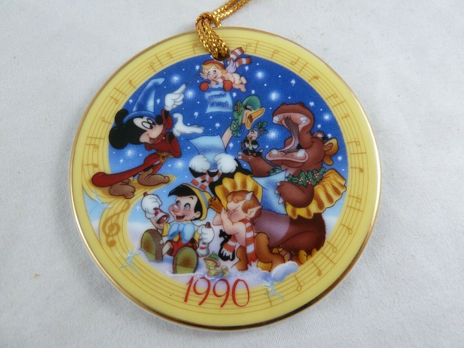 Vintage Disney Christmas Ornament  w mickey and Pinocchio and others 1990 - $8.90