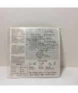 Love Bears All Things Cross Stitch Kit Decorative Heart &amp; Lace Frame 7&quot; - $8.79