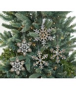 Martha Stewart Set of 5 Jeweled Snowflake Ornaments - $48.49